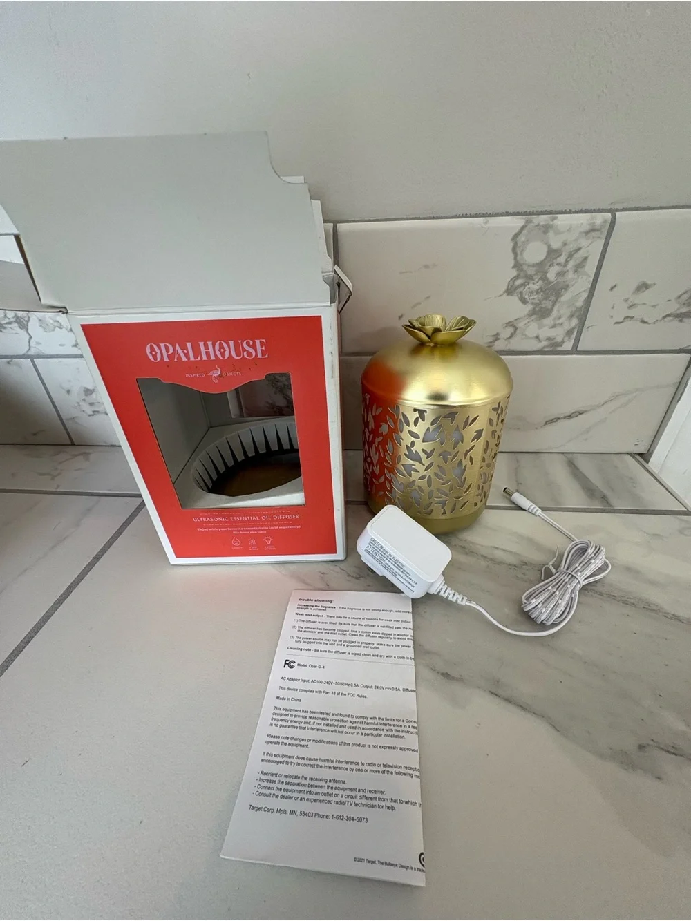 Opalhouse Gold Leaf Ultrasonic Essential Oil Diffuser